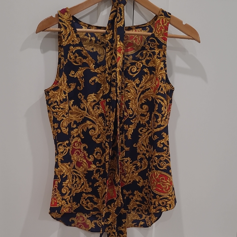 Ralph Lauren Sleeveless Tie Front Top..Worn Once.